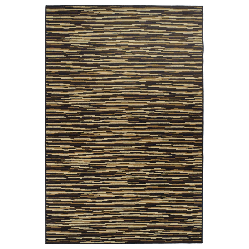 Josann 100% Polypropylene Modern Abstract Striped Power-Loomed Indoor Area Rug , Rectangle 3'x5'