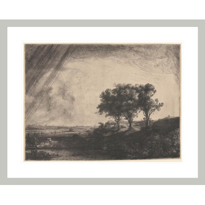 «The Three Trees» par Rembrandt van Rijn - Estampe numérique encadrée
