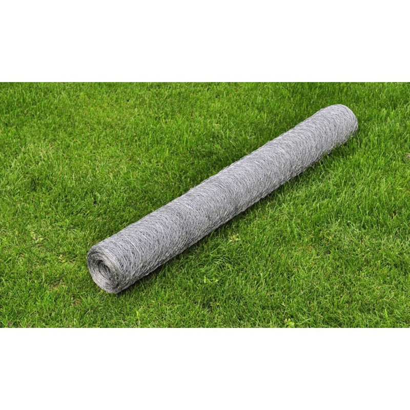 Espinal Silver Metal Wire/Mesh Fence, 50cm H x 984.25cm W