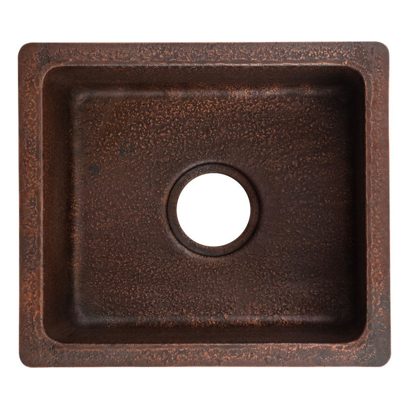 Terra Firma 16'' L Single Basin Kitchen Sink, Dark Brown