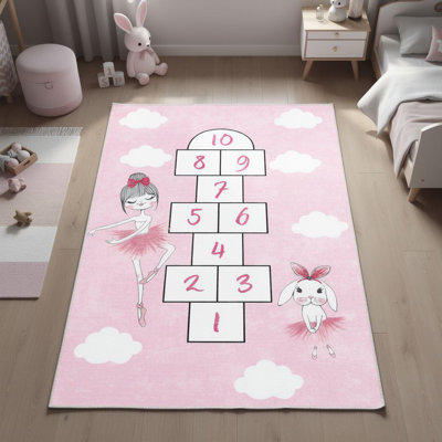 Luxurious 3D Printed Woven Carpet, 55.1 x 86.6 inches | 100% Polyester, Antibacterial, Machine Washable | Non-Slip PVC Felt Dot Underside, 0.3 in Pile Height | Perfect for Living Room, Bedroom & Home Decor