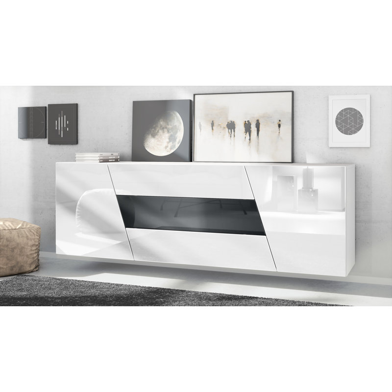 Addell 178cm Sideboard, High-gloss Black