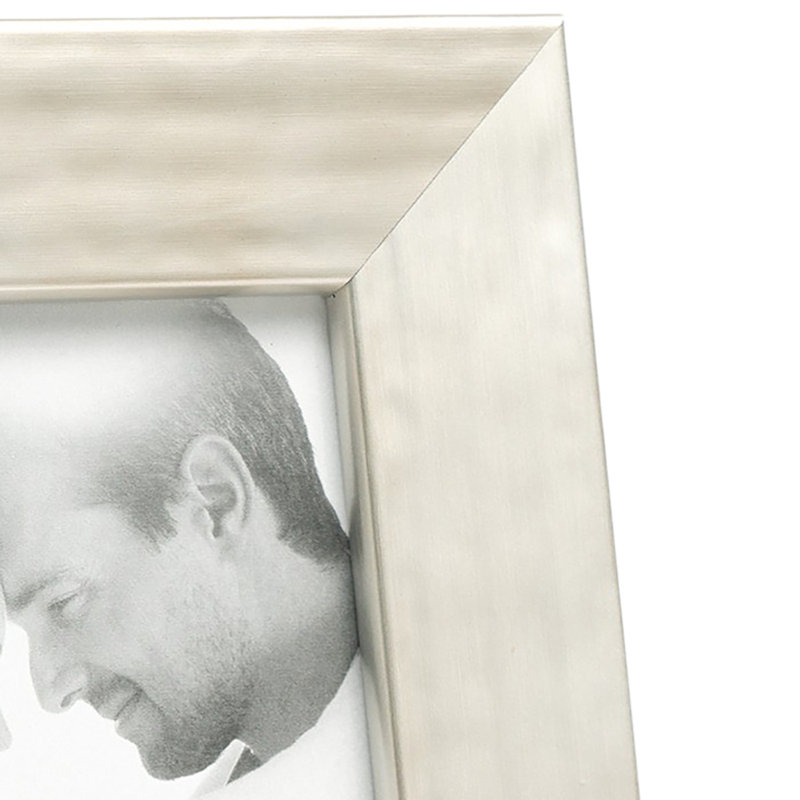 Cadre photo simple en bois, Argent, 4" x 6"
