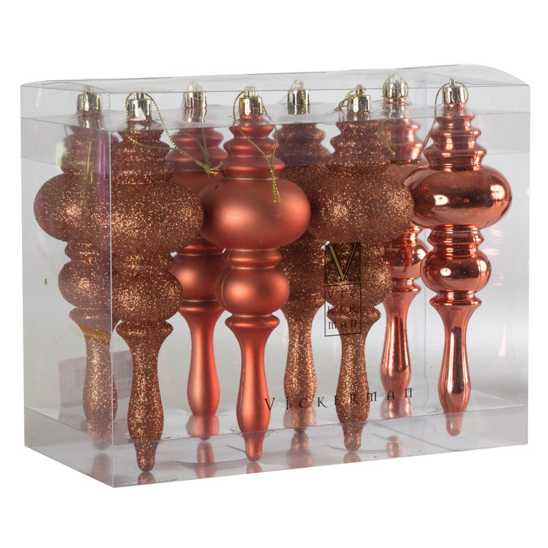7" 4-Finish Finial Ornament, Coral