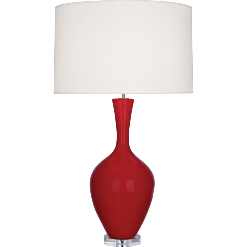 Lampe de table 33,5 po Audrey, Rouge rubis