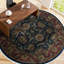 Wool Oriental Area Rug in Blue/Rust/Brown