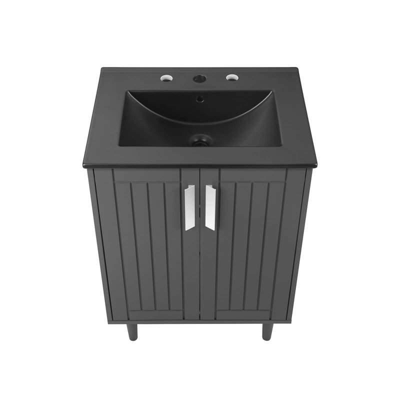 Augusta 24" Bathroom Vanity, Grey, Black