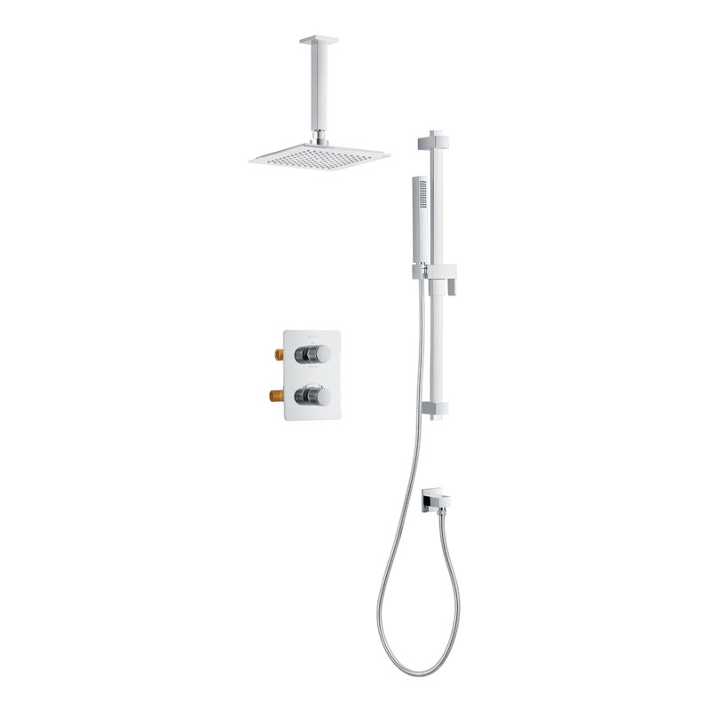 Robinet de douche à double fonction avec valve brute, Chrome