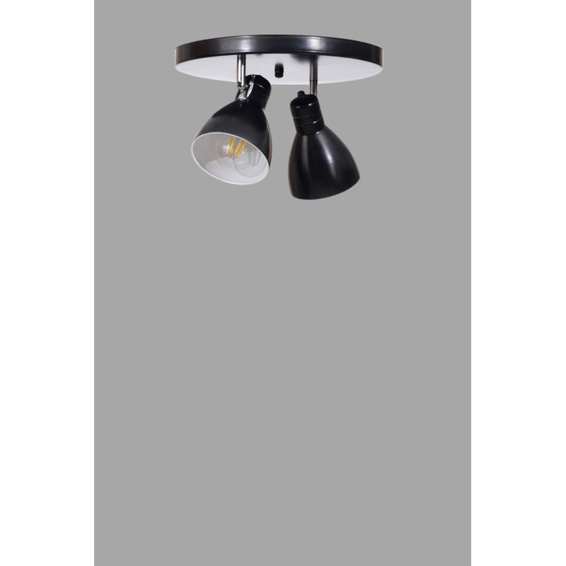Lustre, Noir, 2 niveaux, Deux lumières