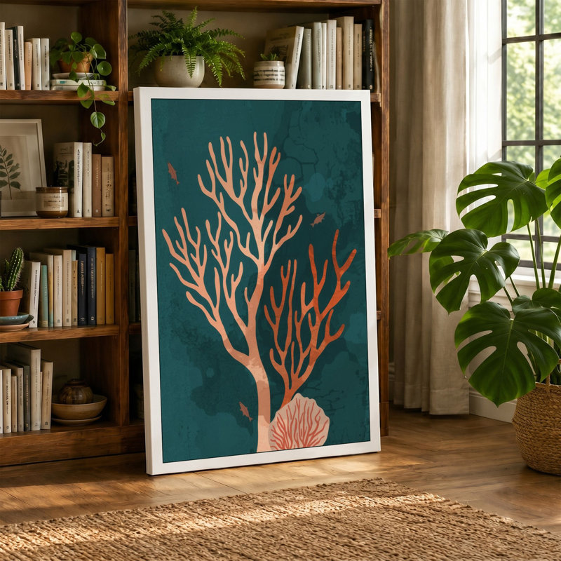 Branching Tree Root Botanical - Wrapped Canvas, 30x20 - 76.2 x 50.8 cm, Cream Border