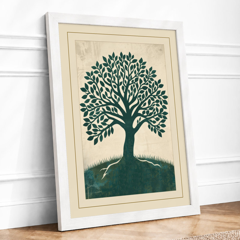 Centered Tree Botanical - Print, A3 - 42.0 x 29.7 cm, White