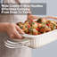 Plat de cuisson en céramique 5,1 pte, larges poignées antidérapantes, couvercle de rangement sans BPA, glacis réactif, registre de mariage et cadeau des Fêtes (blanc)-124819974