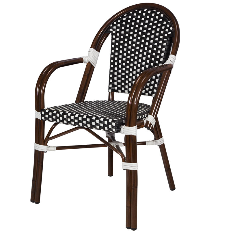 Chaise de patio Paris en bois massif empilable Paris, Chocolat