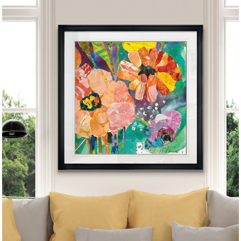 Kulick «Bold Blooms IV», peinture, H 16 po x l 16 po x P 1,5 po, Cadre noir