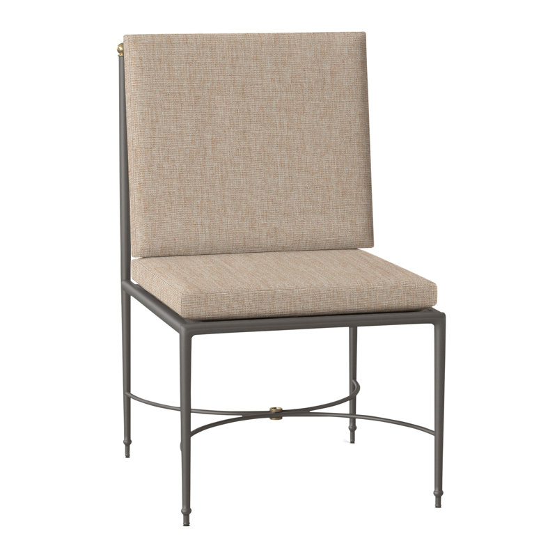 Chaise d'appoint en aluminium Roma, Pas de soudure, Toile sable