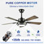 Ventilateur de plafond encastré à DEL à intensité variable et moderne à intensité variable avec moteur à courant continu 42 pouces Modern Light