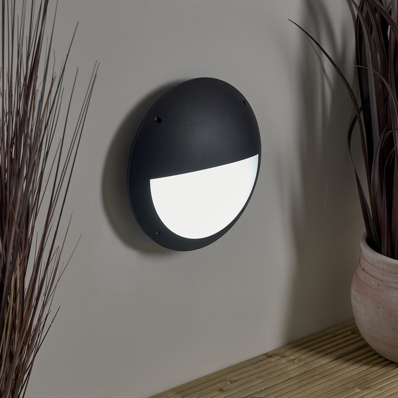 Steen Integrated LED Outdoor Bulkhead Light, Matte Black