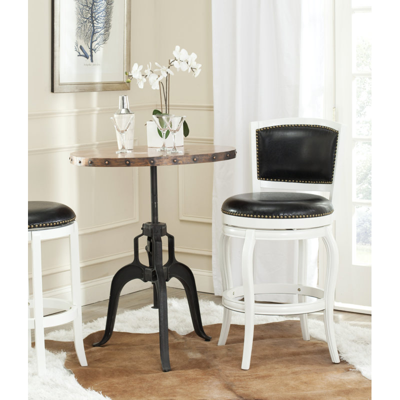 Tabouret de bar pivotant 29 po Brockway, Noir, Blanc