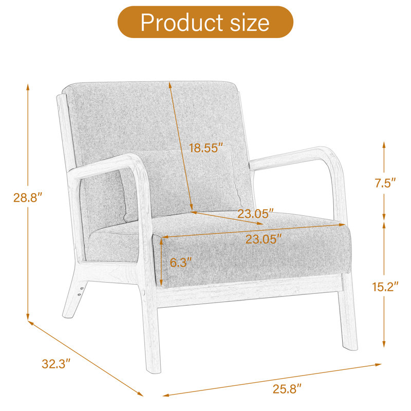 Fauteuil d'appoint Jyrin, Bois brun foncé, Similicuir brun clair Cesaria