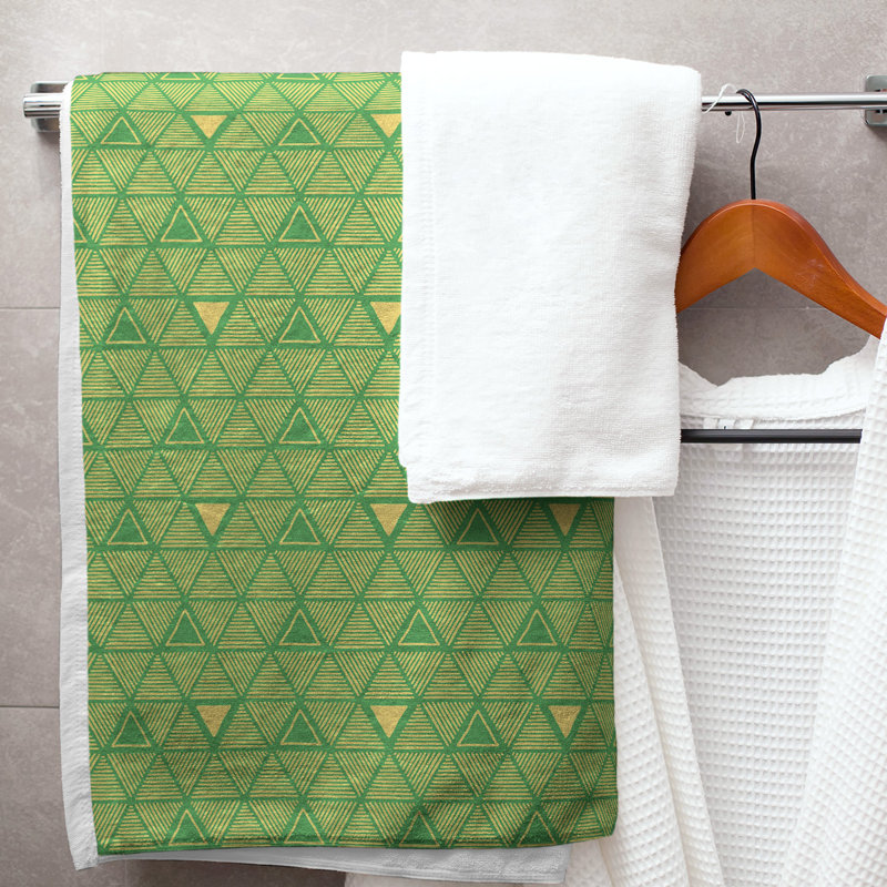 Serviette de bain Classic, Vert / jaune