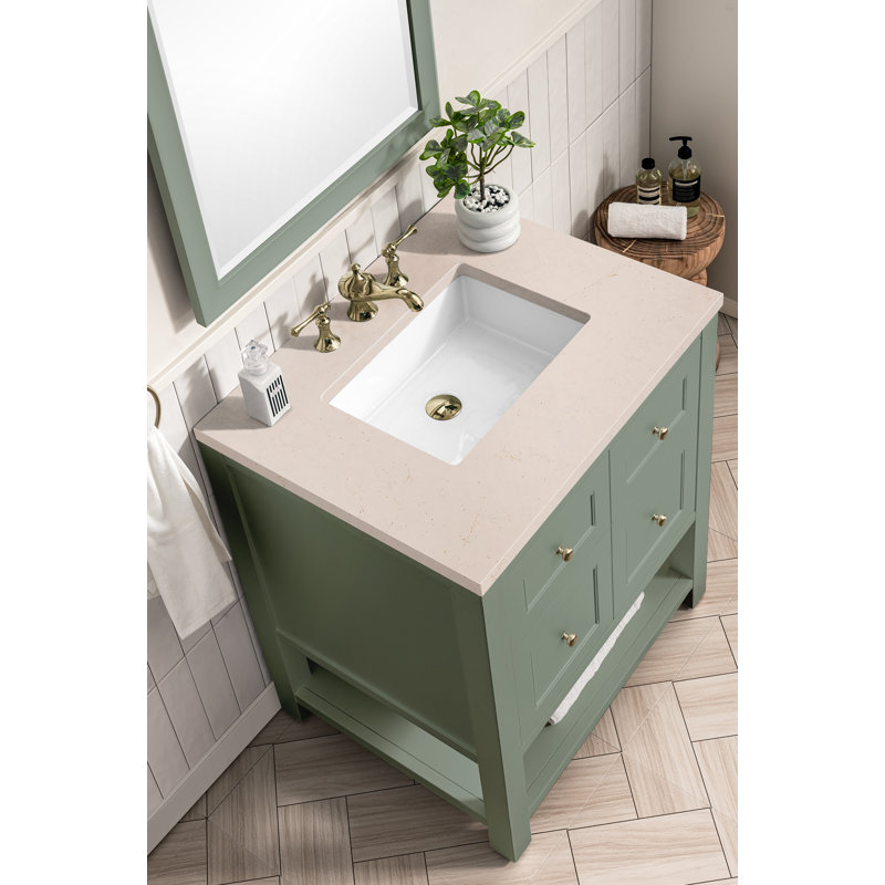 Breckenridge 30'' W Single Vanity, Charcoal Soapstone, Smokey Celadon, 8" Widespread