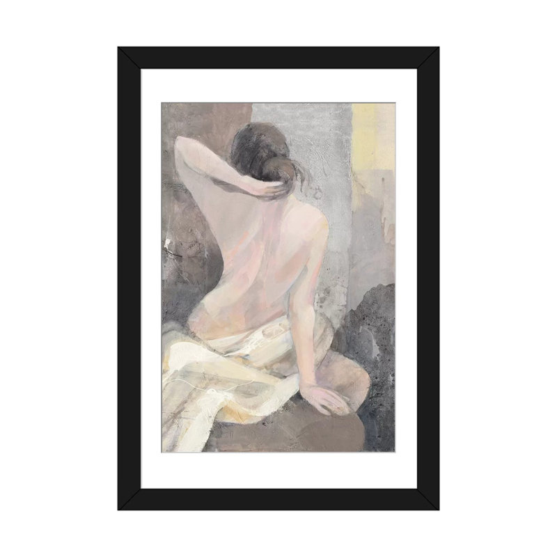Après le bain I, reproduction d'art sur toile tendue, H 32 po x l 24 po x P 1 po, Cadre noir