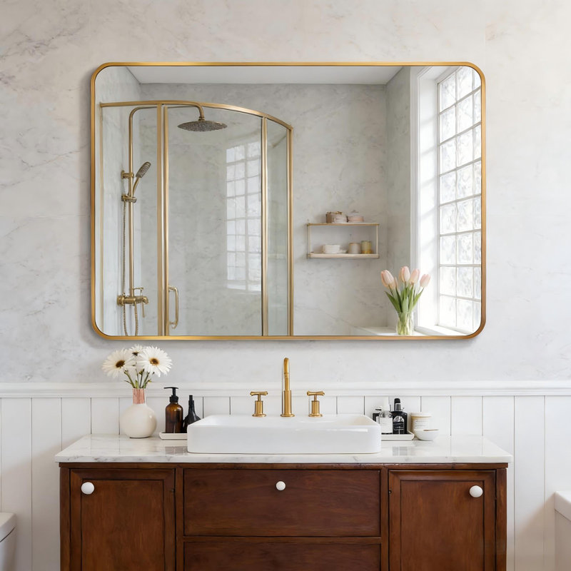 Miroir mural Mercedita, Or, 40 po x 30 po