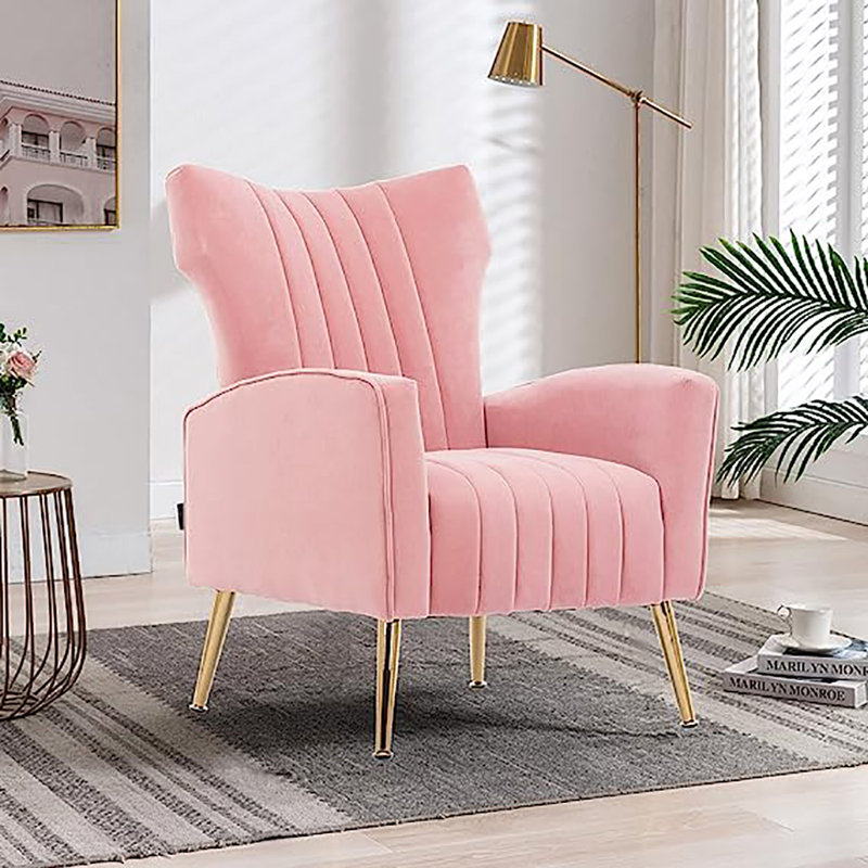 Jaban Velvet Armchair, Pink Velvet