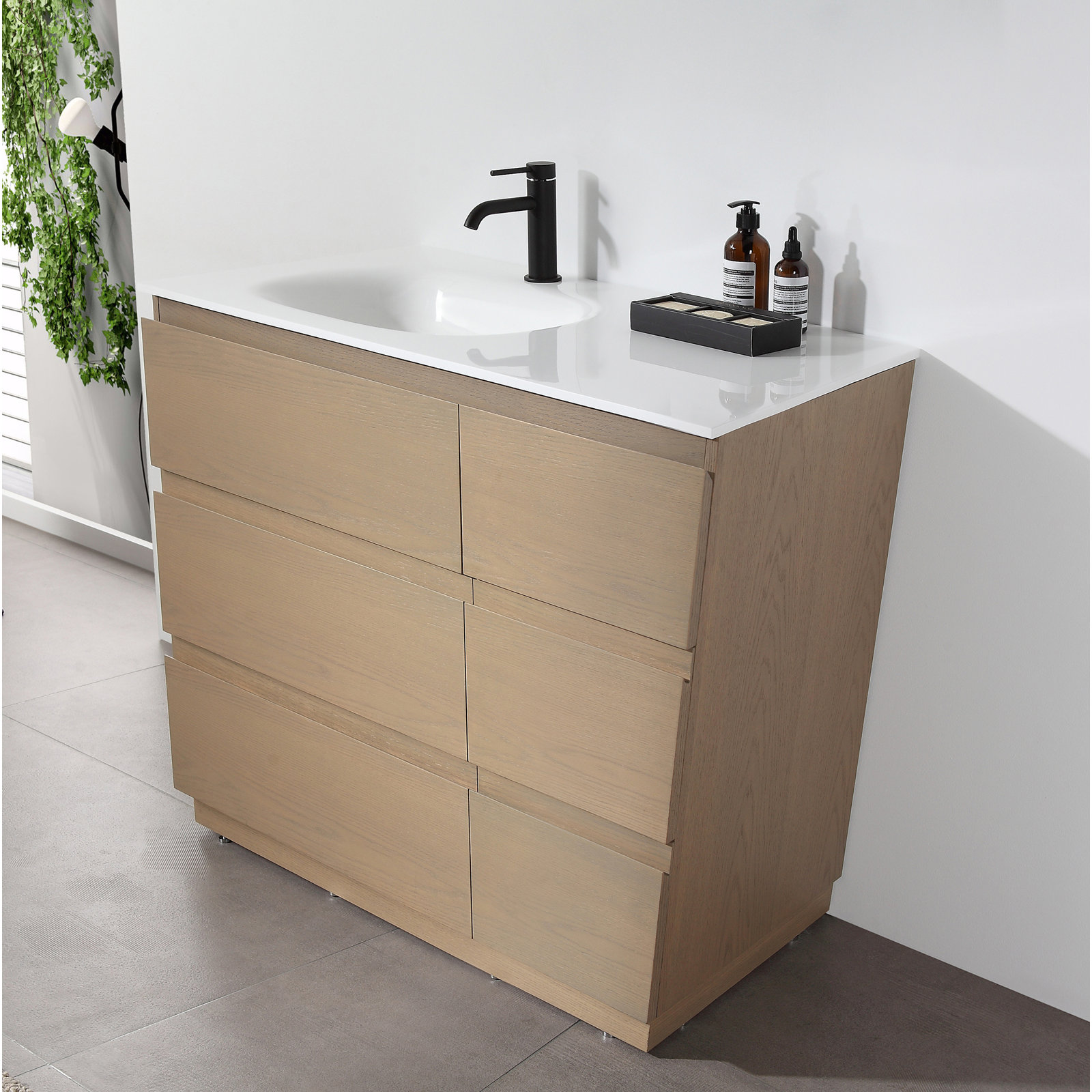 Arla 42'' Single Bathroom Vanity, Golden Oak