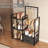 3 Tier Purse Storage Rack With Pull Out Drawer , 6 Hooks, High Capacity Handbag Holder Shelf, Metal Frame With Wood Shelves For Closet,Bedroom