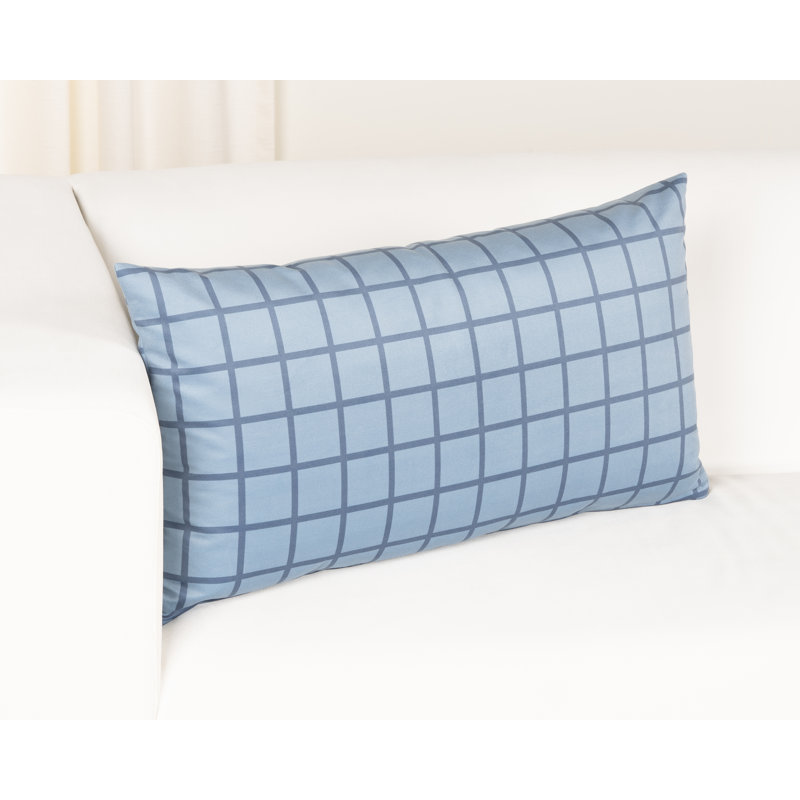 Coussin Mini Grid, Plumes, 21 po x 12 po, Royal