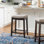 Bartonville Counter & Bar Solid Wood Backless Stool with Upholstered Seat