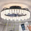 Ventilateur de plafond à DEL moderne avec télécommande et contrôle d'application, luminaire encastré à intensité variable-570212779