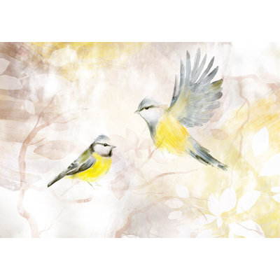 Adhésif mural pelez et collez - Jaune aquarelle