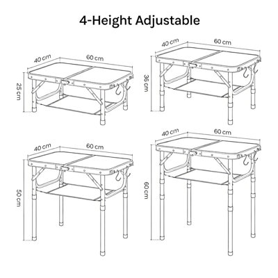 60.01 cm L Folding Table Picnic Table