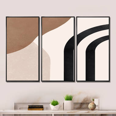 IDEA4WALL Framed Canvas Print Wall Art Set Geometric Spiral Circle Ring  Polygon Landscape Abstract Shapes Illustrations Modern Art Decorative  Nordic For Living Room, Bedroom, Office Framed On Canvas 3 Pieces Print