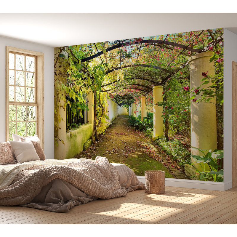 Murale paysage pelez et collez - Pergola, L 154 po x L 110 po