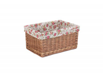 Wicker Storage Basket with Lining
