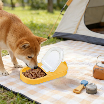 Tasse de voyage d'extérieur pour animal 2 en 1, 11,02 po x 3,5 po x 2,48 po, jaune