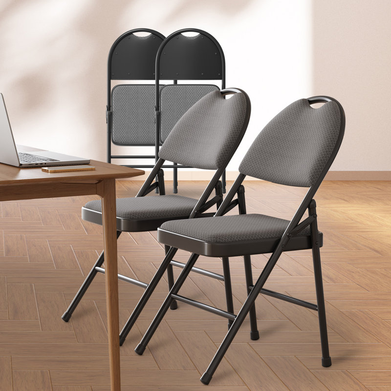 Set of Metal Folding Chairs with PU Leather Padded Seat & Backrest | Sturdy Steel Frame, Stackable & Portable for Indoor/Outdoor Events, Dining & Camping