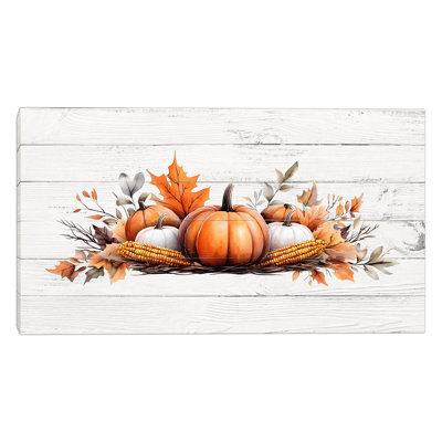 «Autumn Pumpkin Gathering», art mural sur toile tendue