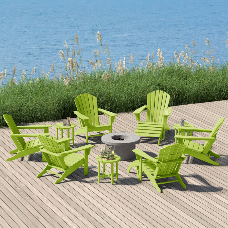 Altura Foldable Outdoor Adirondack Set, Lemon