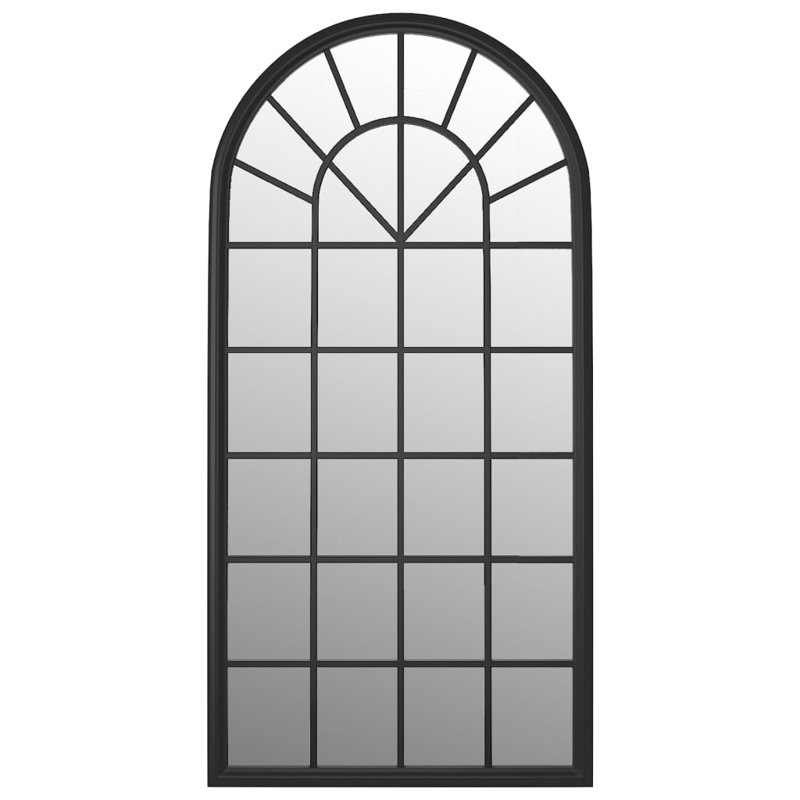 Morin Metal Flat Wall Mirror, Black