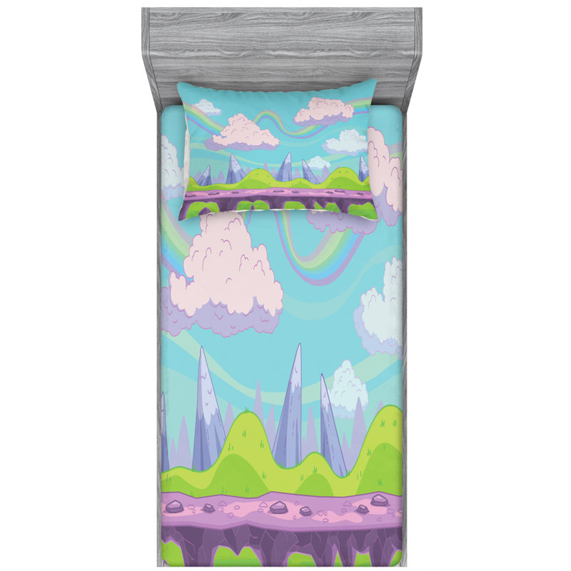 Microfiber Patterned Fitted Sheet, Twin XL Fitted Sheet with 1 Pillowcase
