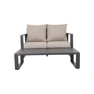 Double Sofa + Rectangular Coffee Table, Cushions