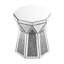 Table basse de style tambour avec incrustation de cristal miroir