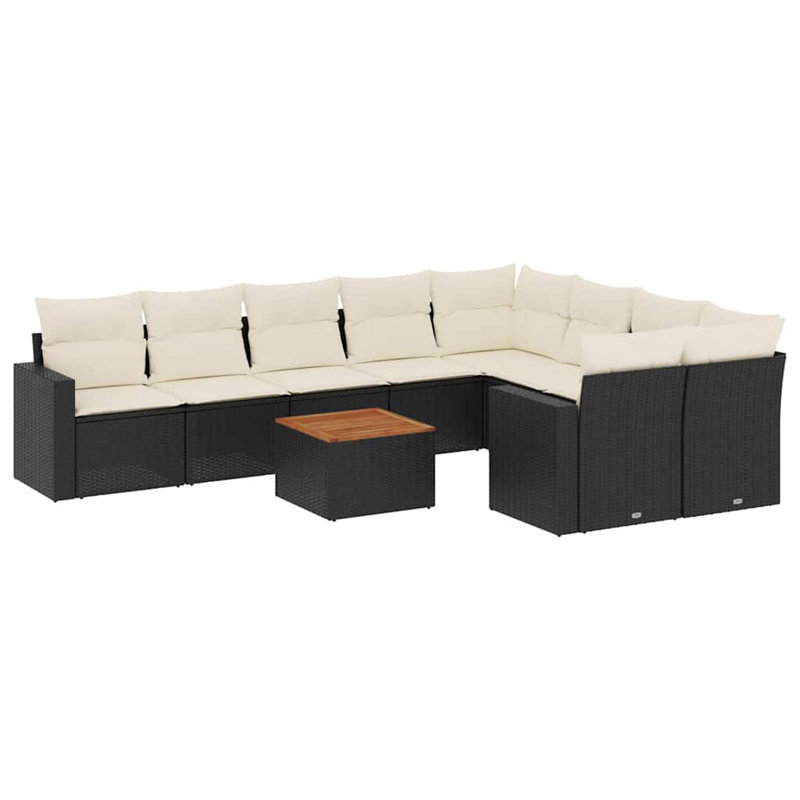 Ensemble de canapé de jardin Vidaxl PE rotin grands matériaux résistants aux UV