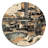 Black And Grey Surreal Horizons I - Abstract Landscapes Round Wall Art on Metal-1502717467
