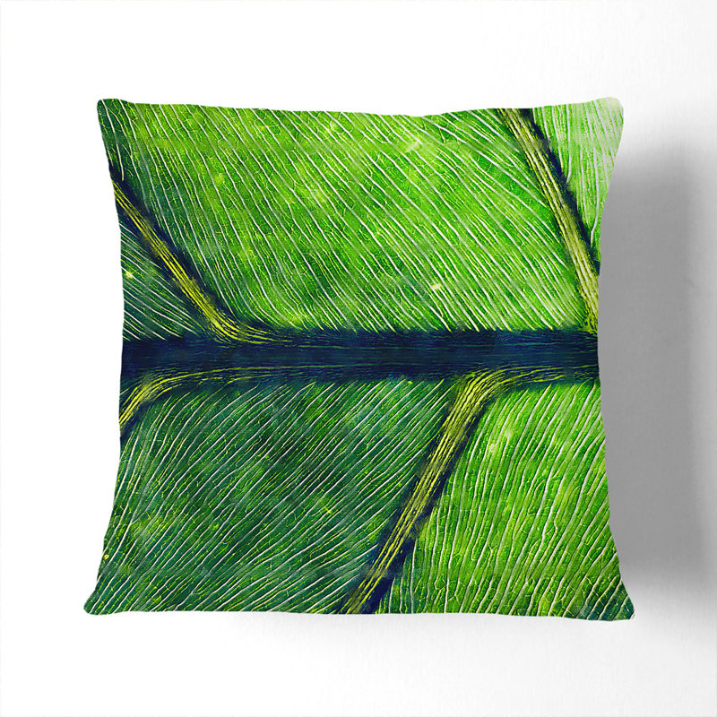 Leaf Detail Painting Square Throw Cushion, 55cm H x 55cm W x 20cm D