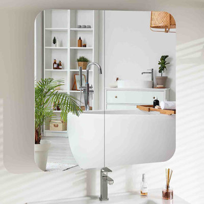 580mm W 680mm H Wall Mounted Required Frameless Medicine Cabinet With Mirror And Adjustable Shelf
